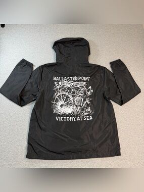 Ballast Point Brewing Co. Black Quarter Zip Pullover Windbreaker Jacket Small